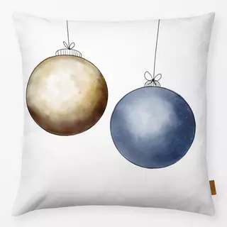 Kissen Weihnachtsbaumkugeln Gold Blau