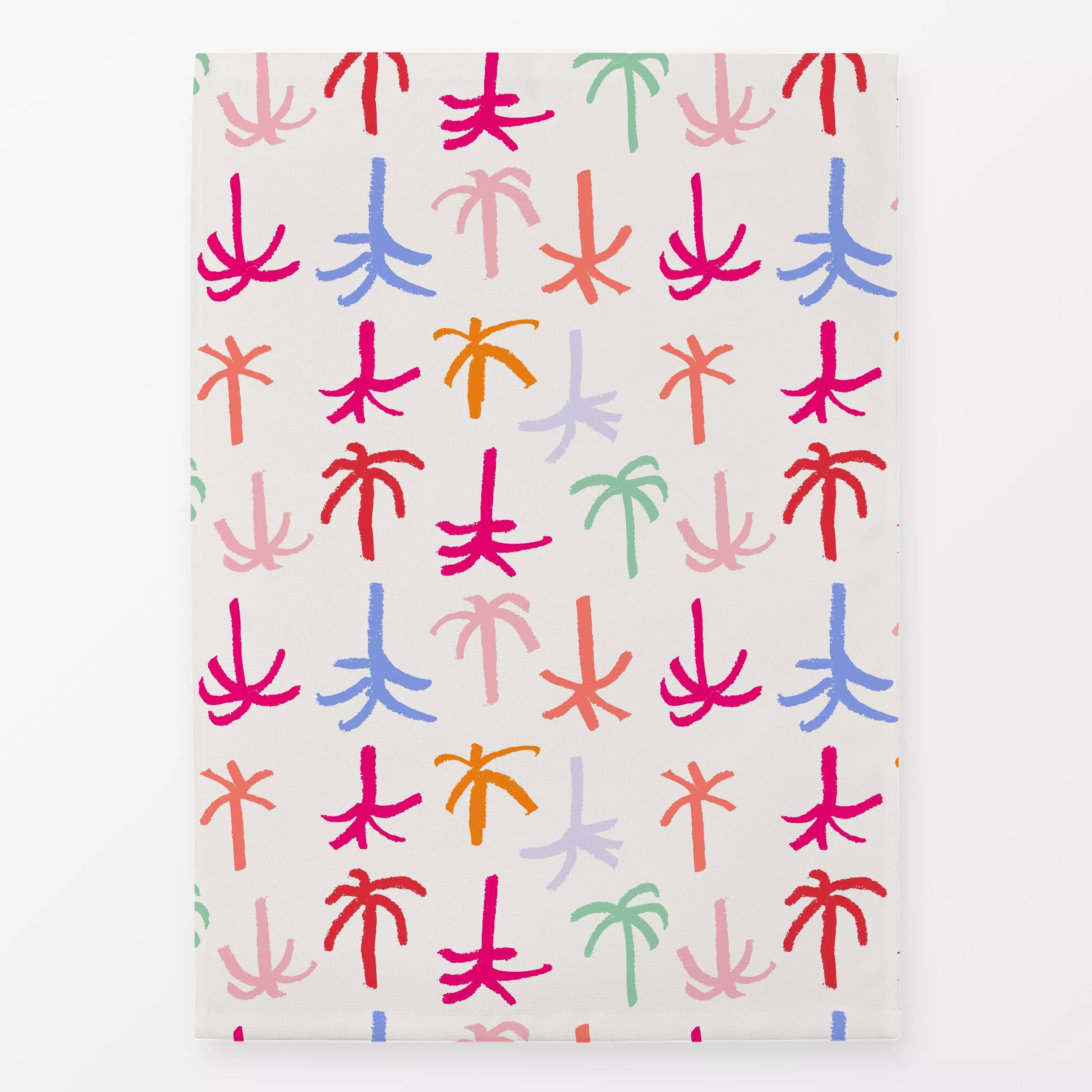 Geschirrtücher Ethno Palmen Allover bunt - Natur & Landschaft, Sommer - von „Kruth Design"; Palmen, Sommer, Palmenwedel, pal...