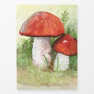 Geschirrtuch Roter Pilz - Aquarell