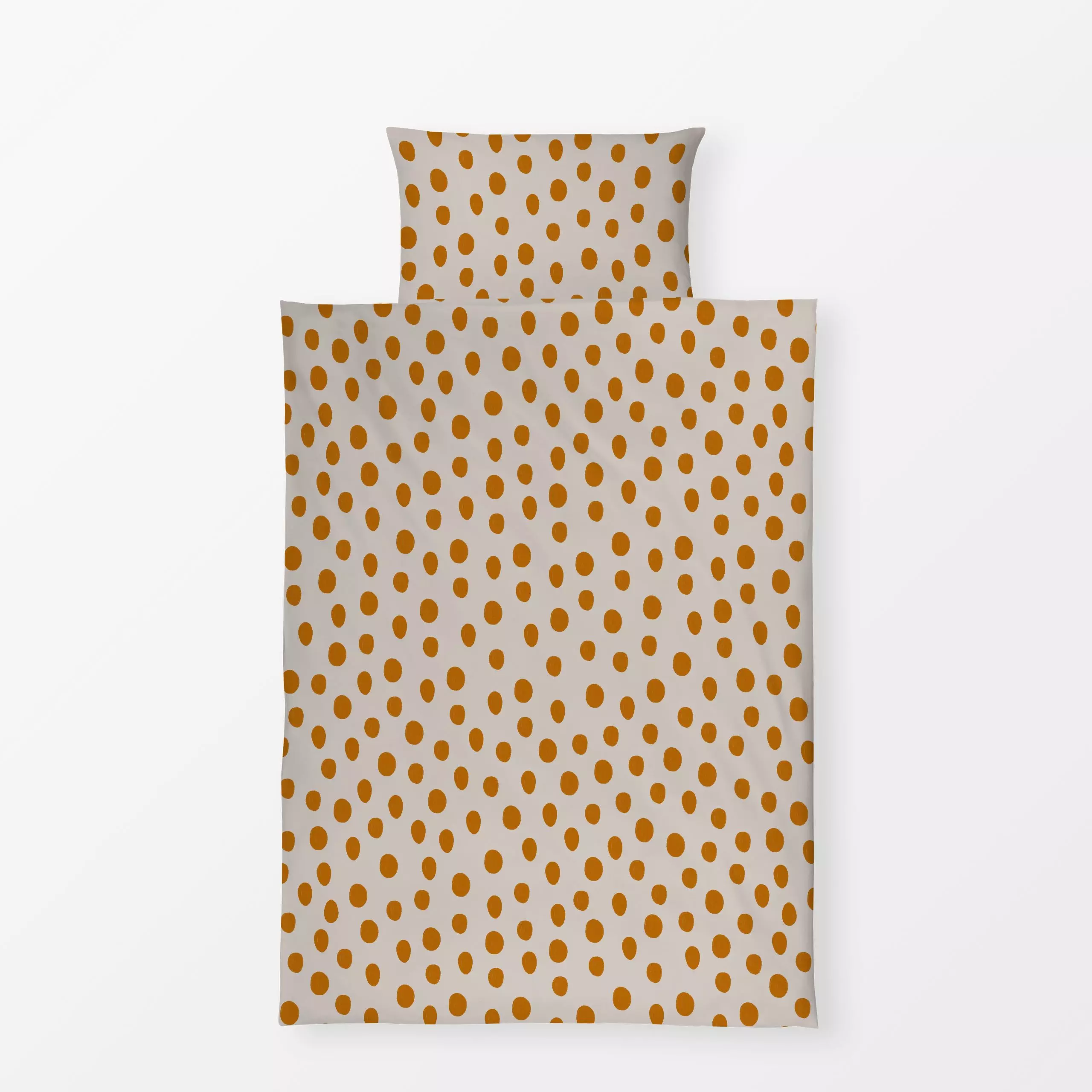 Bettwäsche Mustard Dots - Symbole & Muster - von „Menina Lisboa "; Kinder, abstrakt, Orange, modern, Dots, gelb, Farmhouse, ...