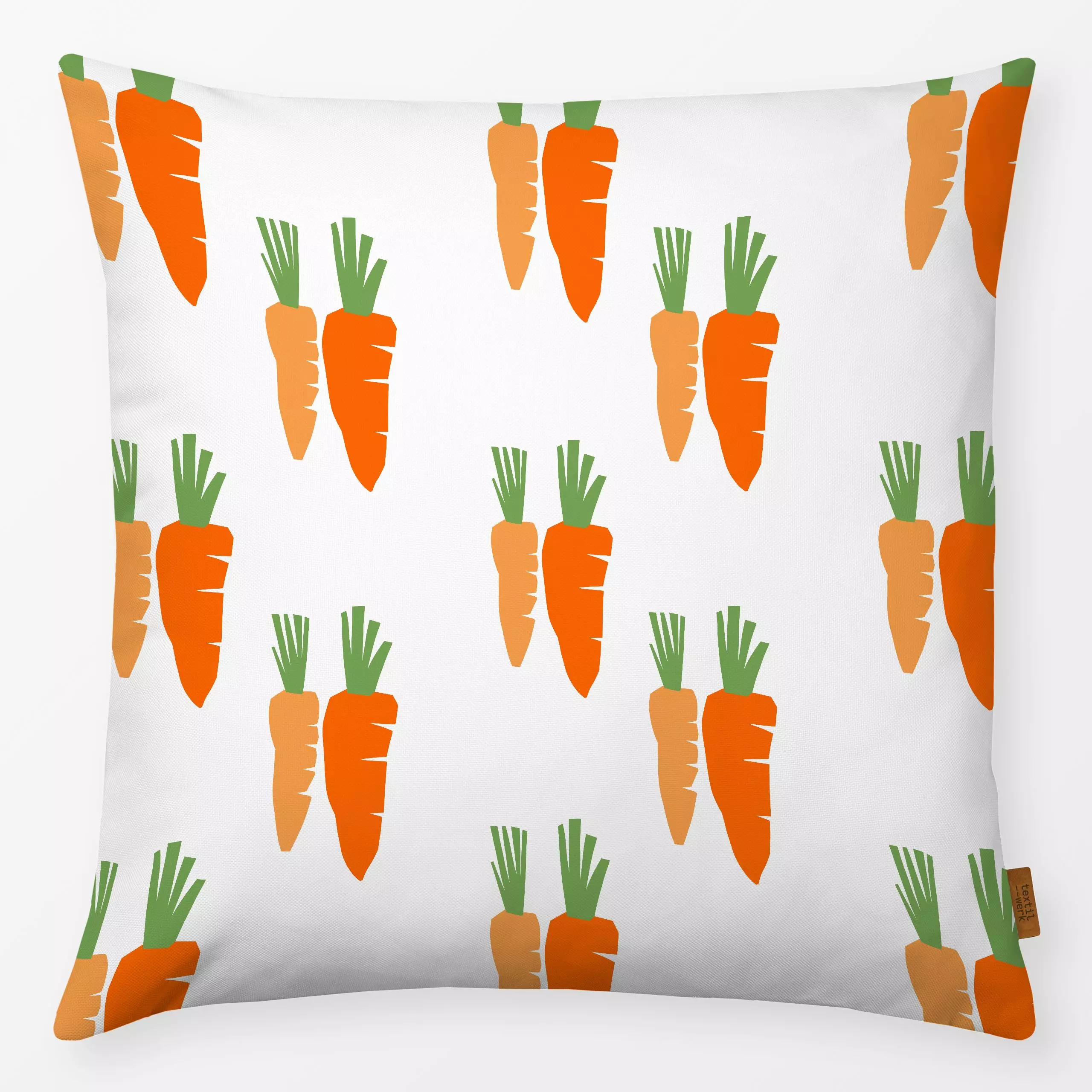 Kissen Carrot Garden - Küche, Essen & Trinken - von „Lisa Jasmin Bauer"; cutouts, papercut, Gemuese, karotte, paperart