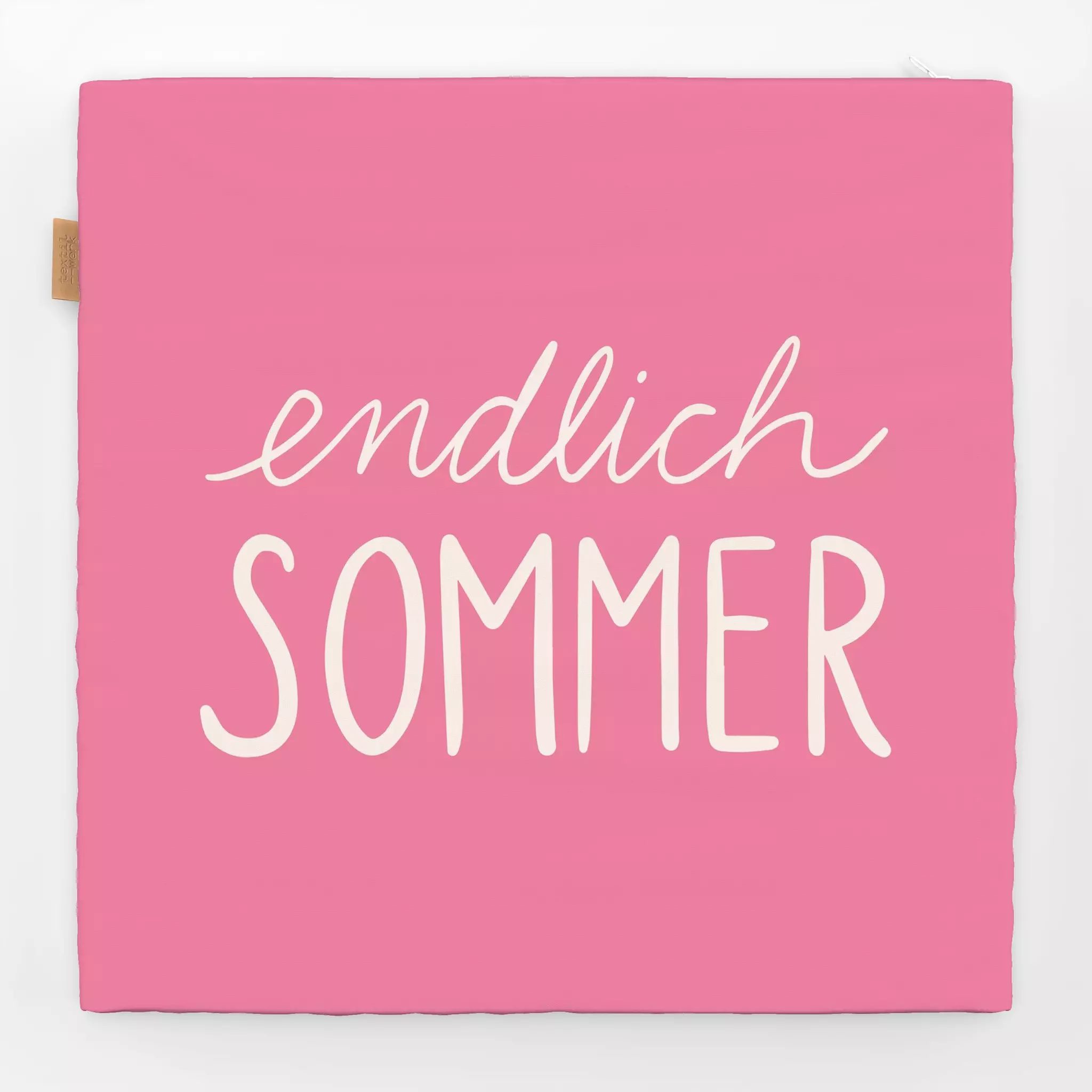 Sitzkissen Endlich Sommer typo pink Endlich Sommer typo pink