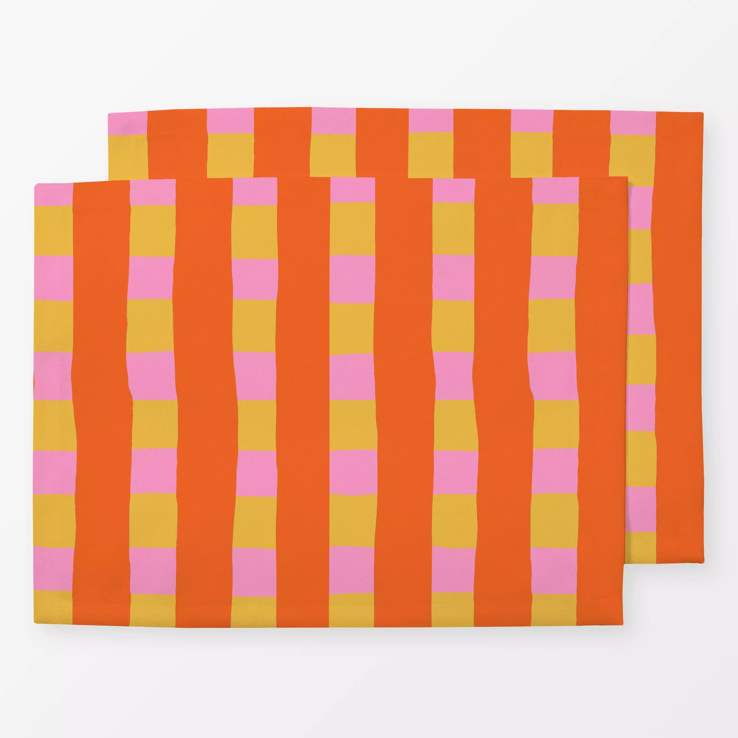 Tischset Karo Streifen Liebe NO4, gemustert, von Ursula Tücks