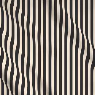 Meterware Beige Black Stripes