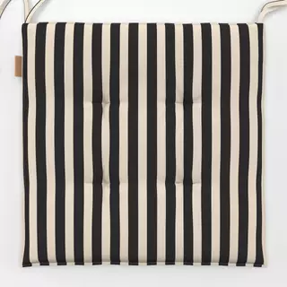 Sitzkissen Beige Black Stripes