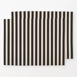 Tischset Beige Black Stripes