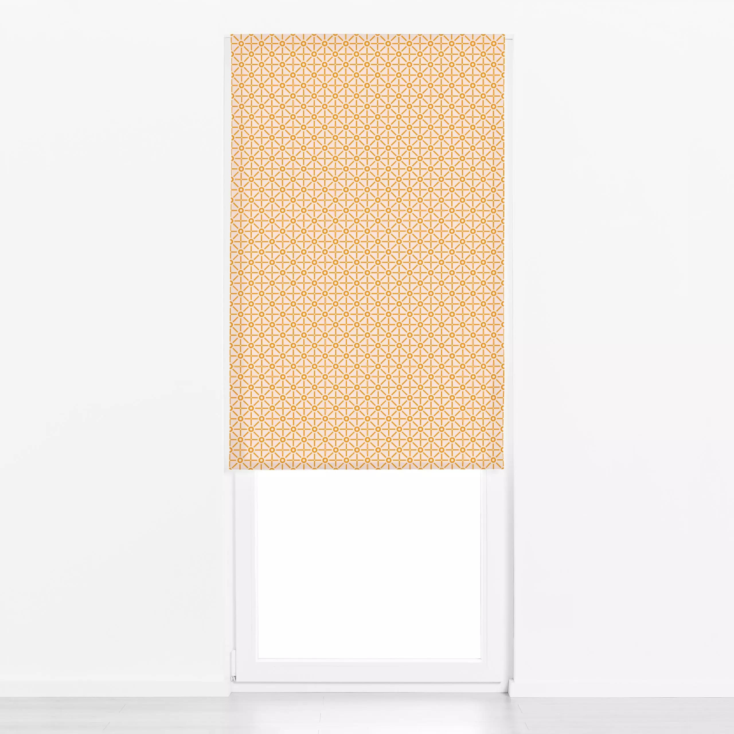 Raffrollo Geo Sonne gelb rosa - Sommer, Symbole & Muster, Retro & Vintage - von „Kathrin Woo"; Geometrisch, Sonne, modern, S...