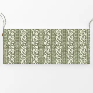 Bankauflage Florale Streifen Sage Grün