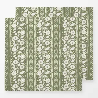 Servietten Florale Streifen Sage Grün