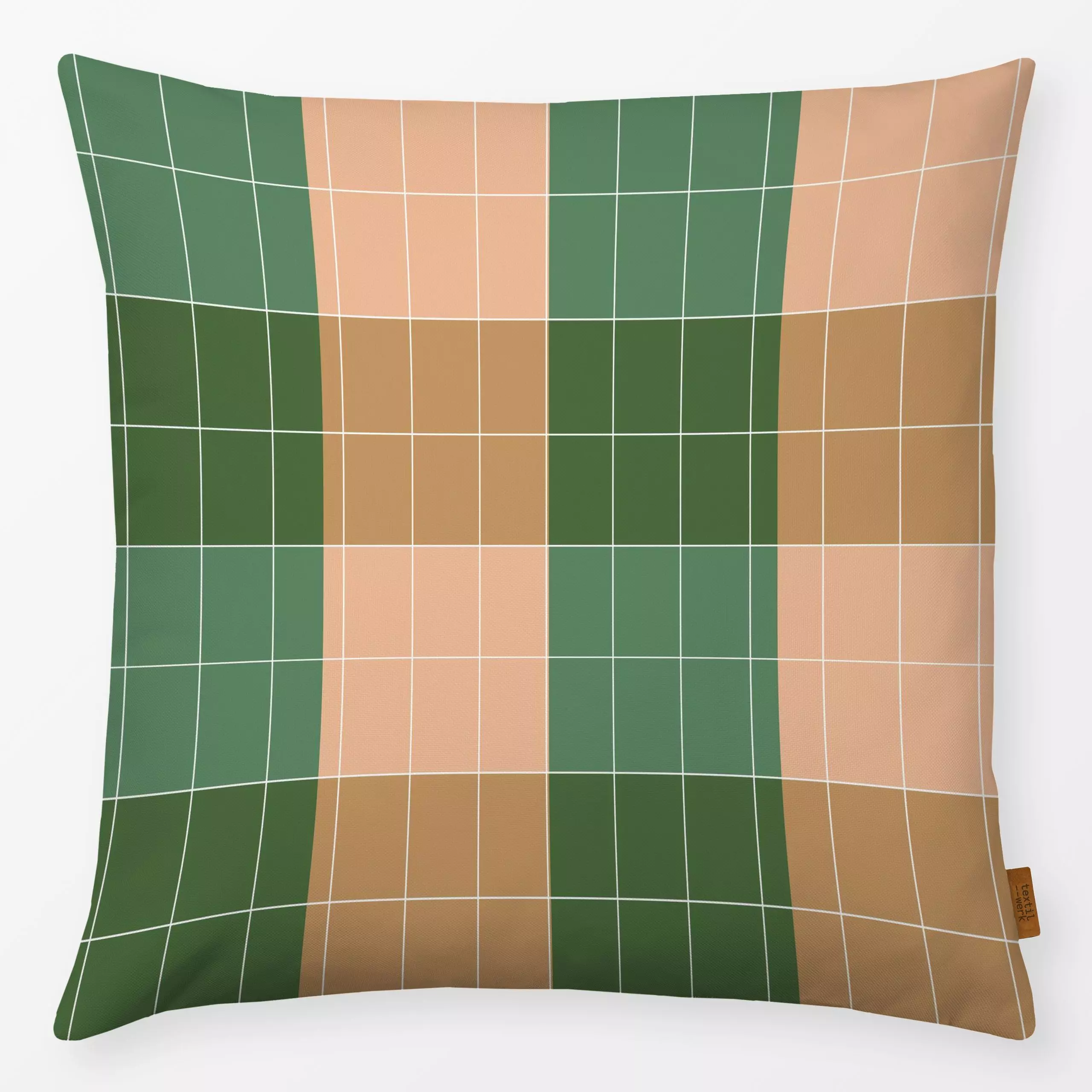 Kissen Vintage Checks No 3 - Symbole & Muster - von „Studio ROSAGRAU"; Muster, Linien, Karo, kariert, grun, StudioROSAGRAU, ...