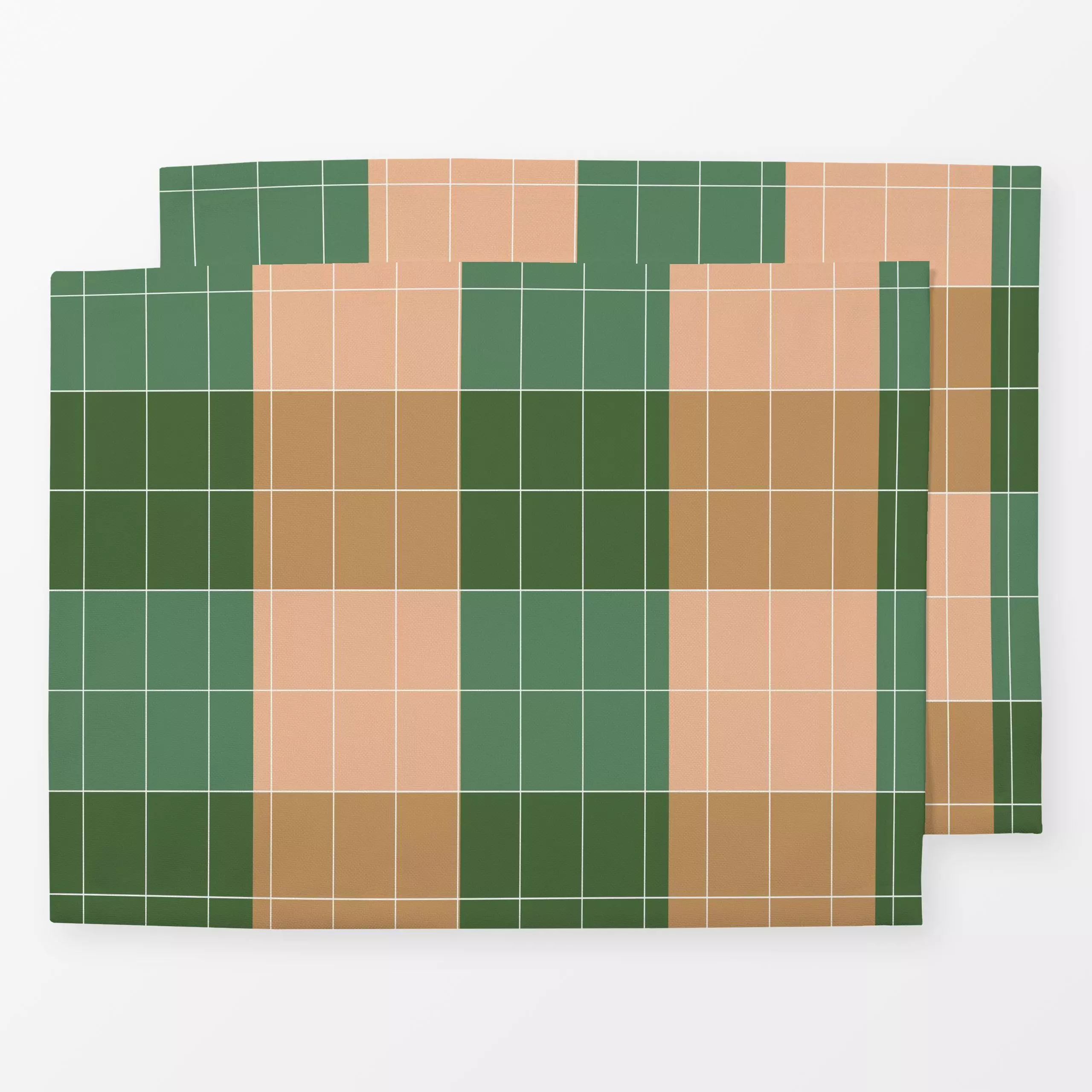 Tischset Vintage Checks No 3 - Symbole & Muster - von „Studio ROSAGRAU"; Muster, Linien, Karo, kariert, grun, StudioROSAGRAU...