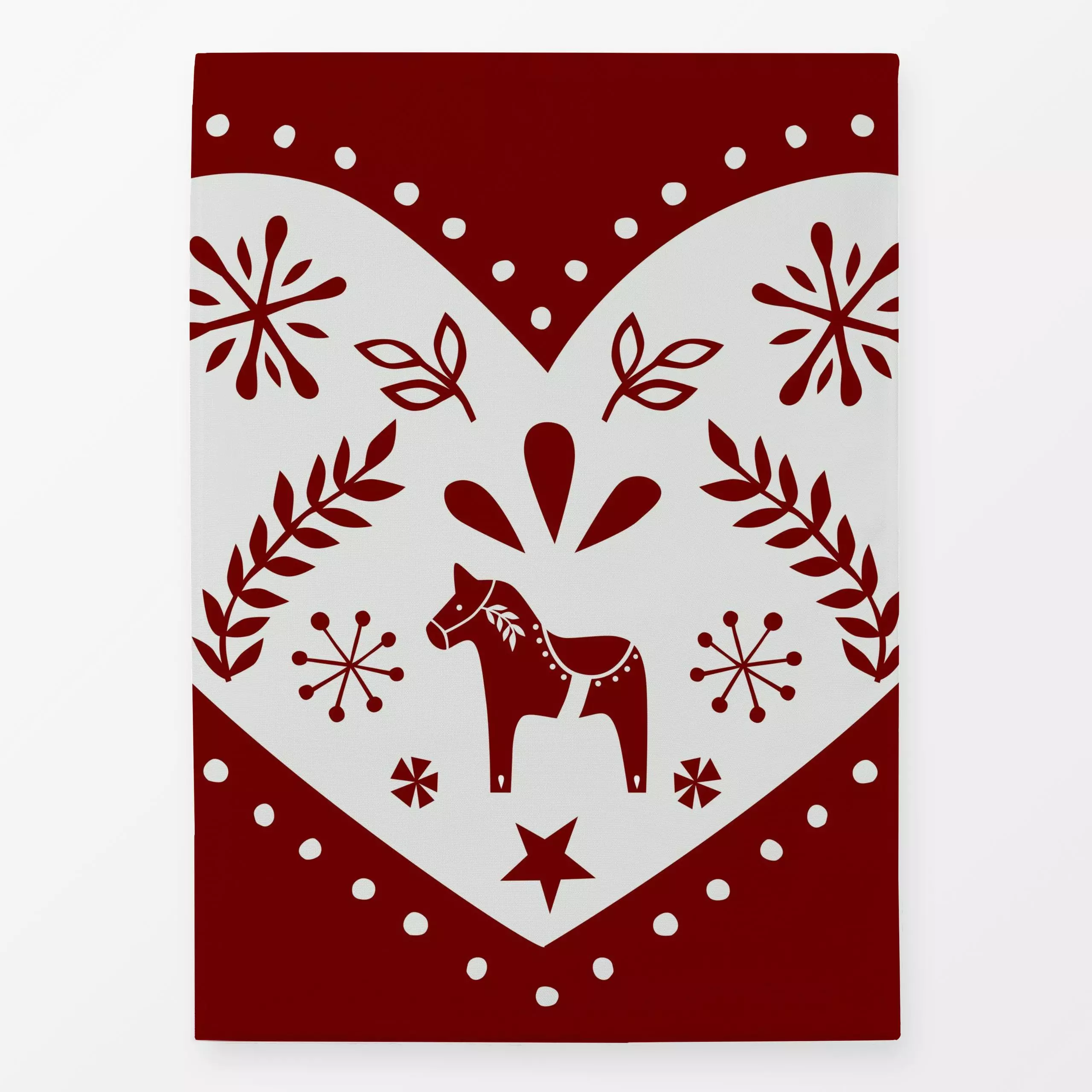 Geschirrtücher Muster Folkart - Weihnachten, Winter - von „Kerstin Ax"; Muster, skandinavisch, Blätter, Herzen, Schneeflocke...