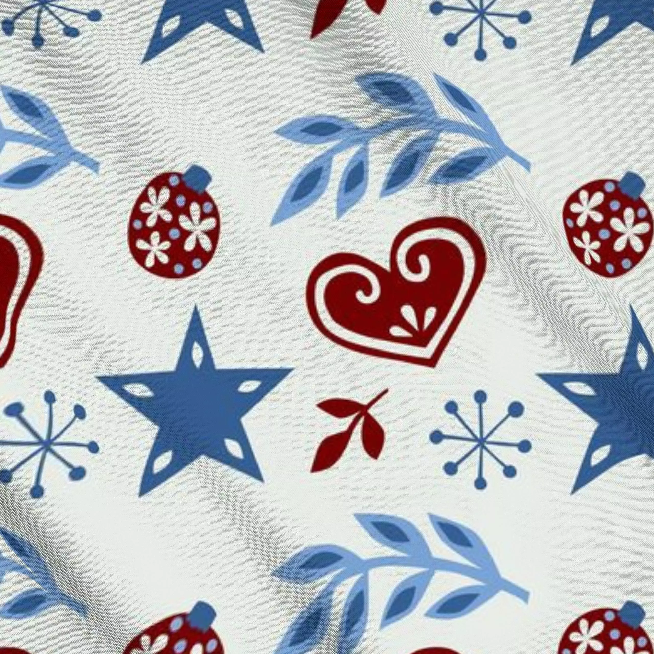 Meterware Muster Folkart - Weihnachten, Winter - von „Kerstin Ax"; Muster, skandinavisch, Blätter, Herzen, Schneeflocken, St...