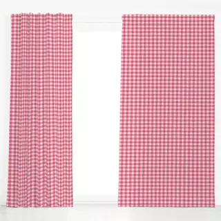 Dekovorhang Gingham Karo Rosa Beige