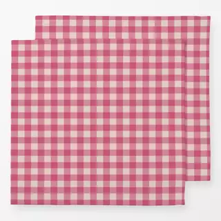 Servietten Gingham Karo Rosa Beige