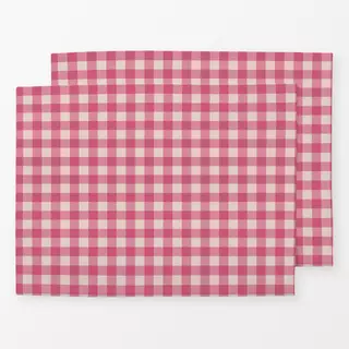 Tischset Gingham Karo Rosa Beige
