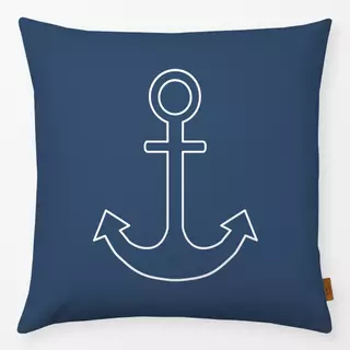 Kissen Minimal Anchor dark blue