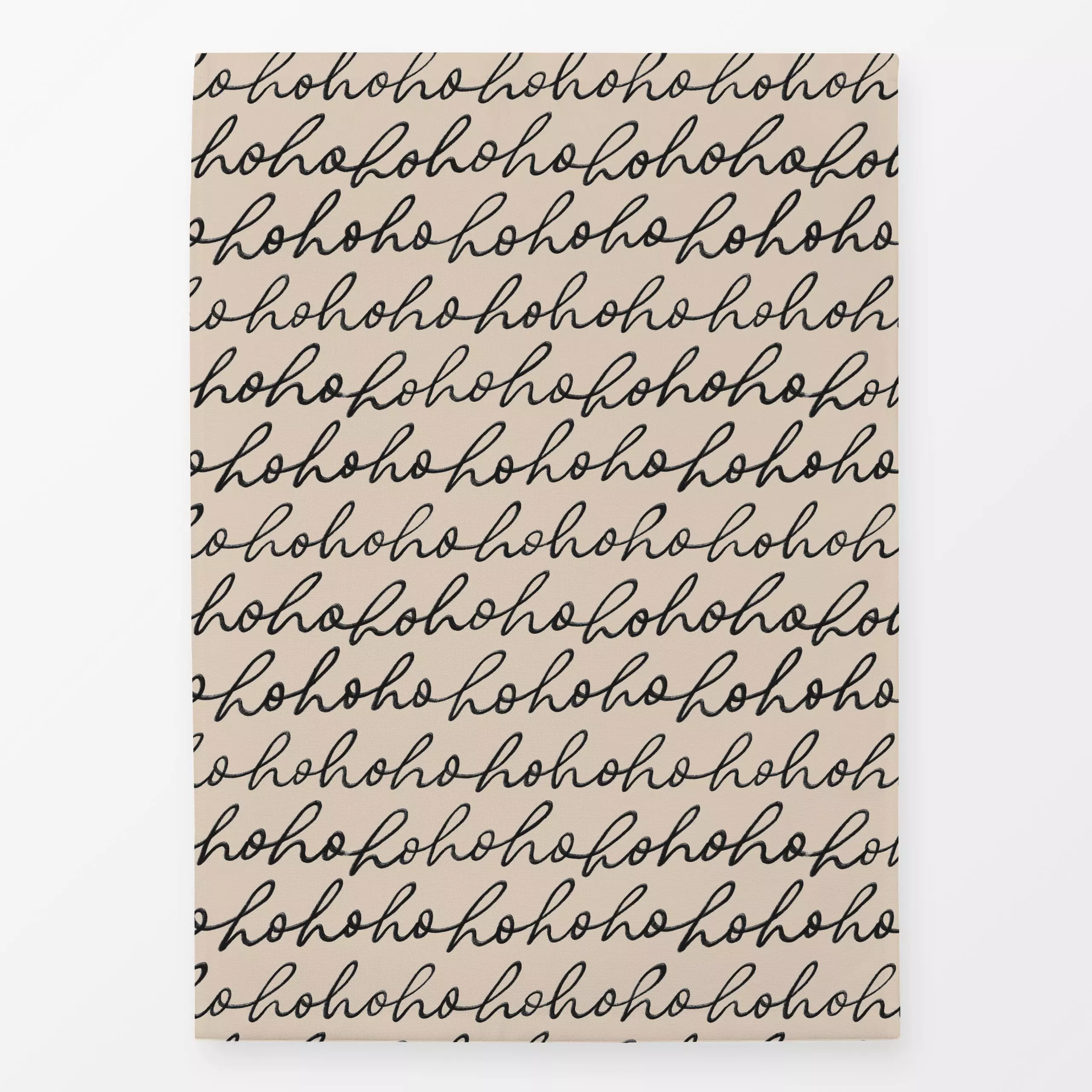 Geschirrtücher Hohoho beige - Sprüche & Schriftzüge, Weihnachten, Winter - von „Studio Kesse"; Merry Christmas, Weihnachtsma...