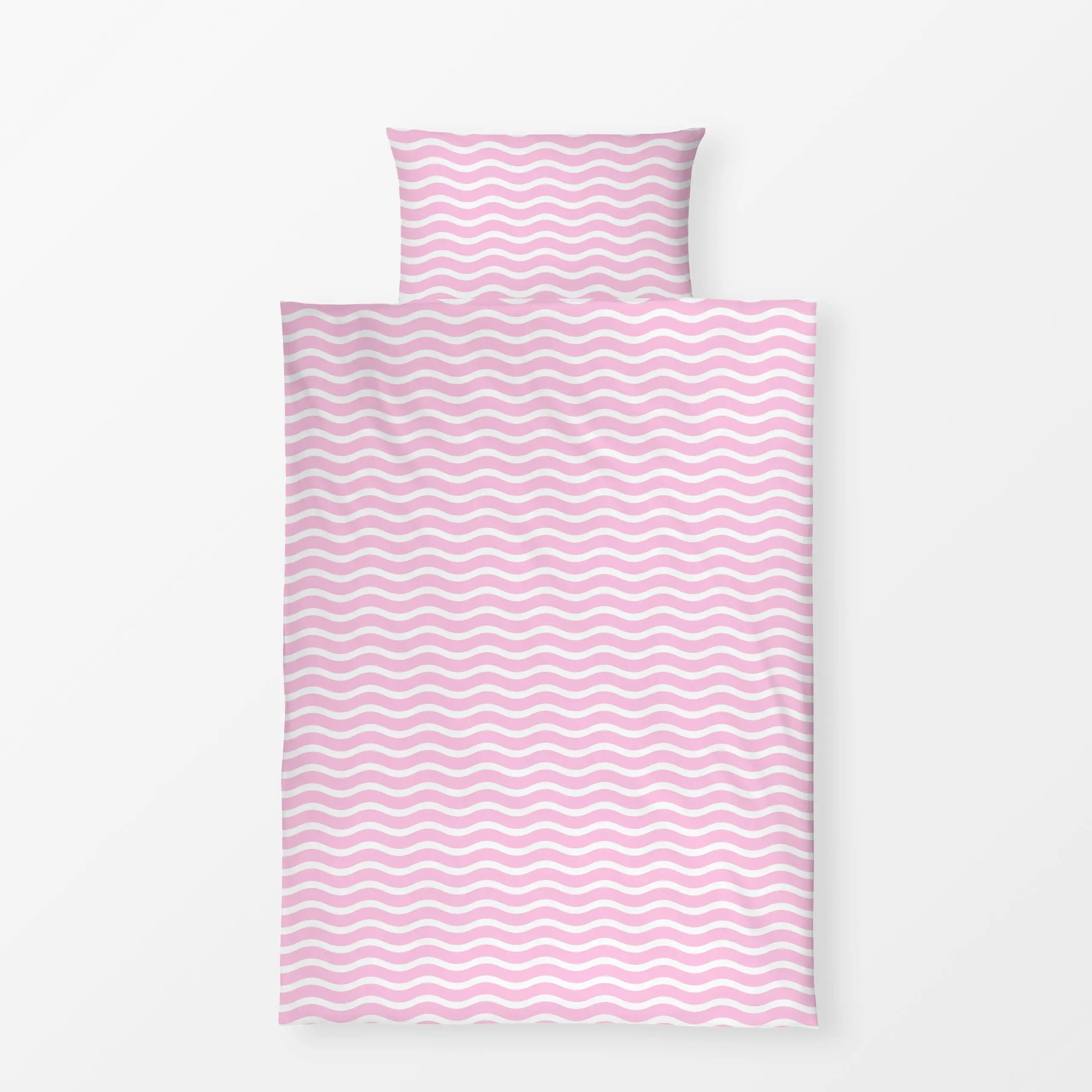 Bettwäsche Wave Stripes Pink - Sommer, Symbole & Muster - von „Jana Moßmann"; wellen, stripes, bold, streifenliebe, sommerko...