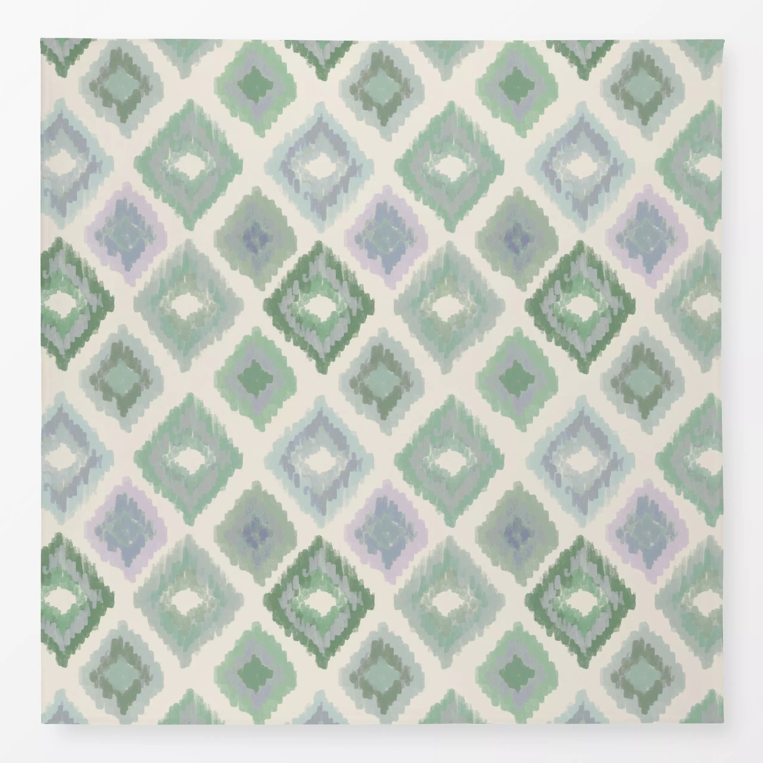 Tischdecke ETHNO RAUTE Grün - Symbole & Muster - von „Kruth Design“; Garten, Sommer, bunt, outdoor, ikat, Gartendeko, kruthd...