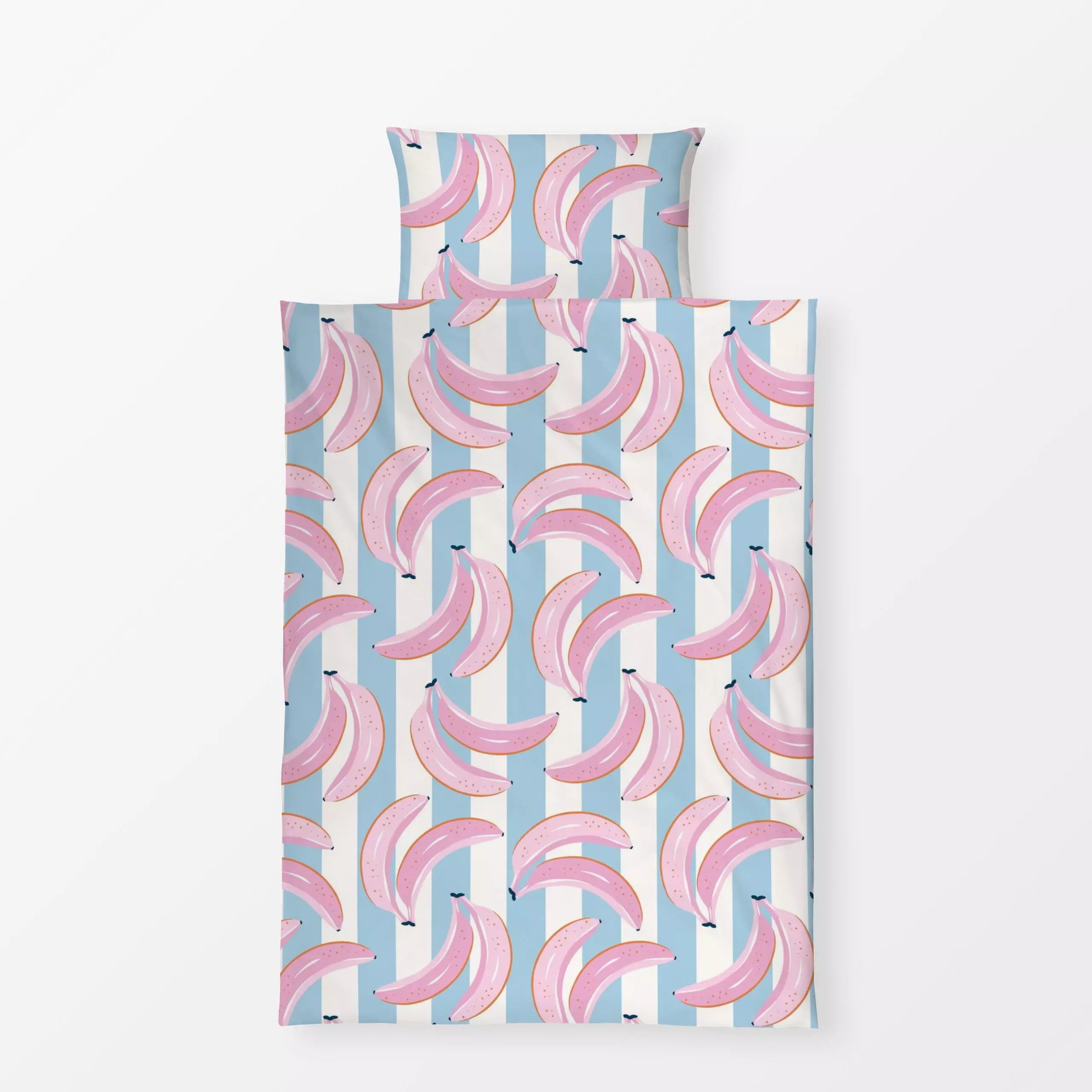 Bettwäsche banane - Sommer, Symbole & Muster, Früchte - von „Vivian Hasenclever"; Kinder, Bananen, tropisch, Lustig, gestrei...