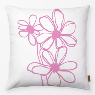 Kissen Flower Sketch White