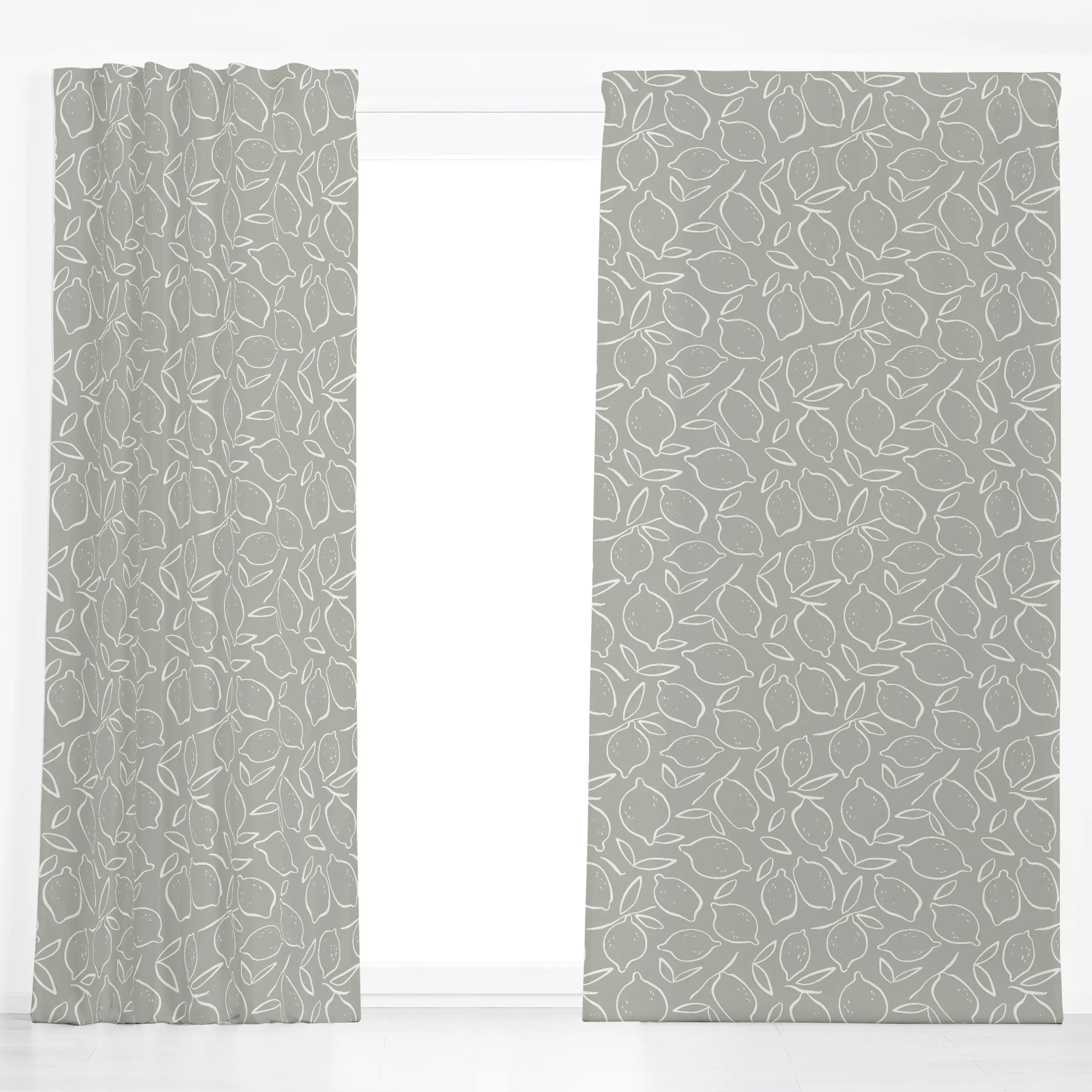 Dekovorhang Lemon Pattern - Sommer - von „Kruth Design"; Frucht, Zitrone, Früchte, Sommer, Zitronen, kruthdesign