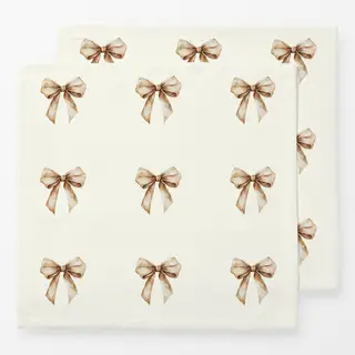 Servietten Cozy XMas Beige Schleife