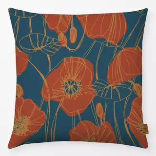 Kissen Mohn blau