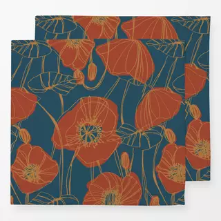 Servietten Mohn blau