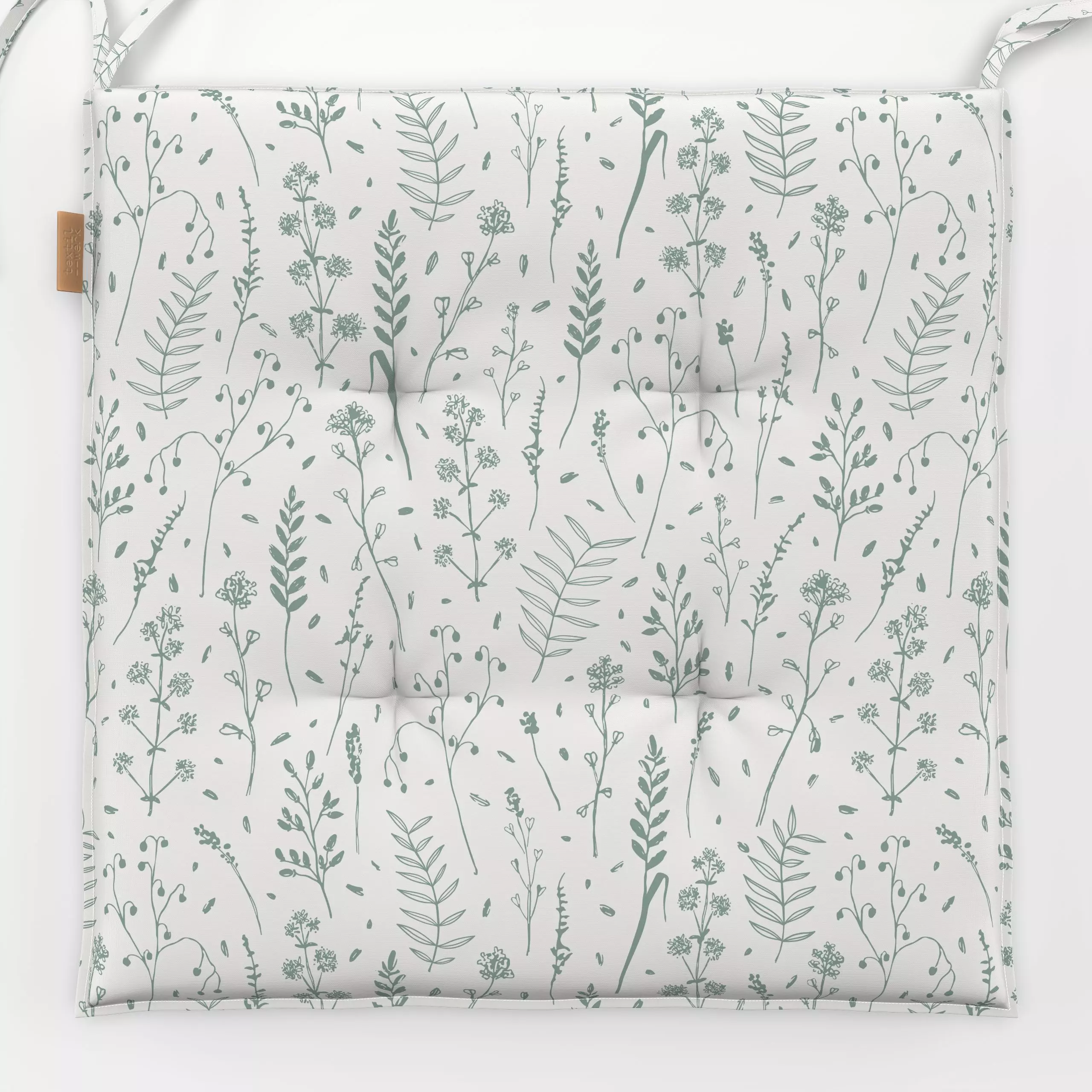 Sitzkissen Gräser beige sage grün - Symbole & Muster, Pflanzen & Botanik - von „Kathrin Woo"; Muster, Botanisch, landhaus, G...