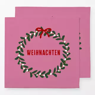 Servietten Kranz Weihnachten Pink