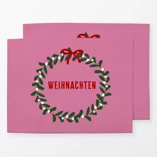 Tischset Kranz Weihnachten Pink
