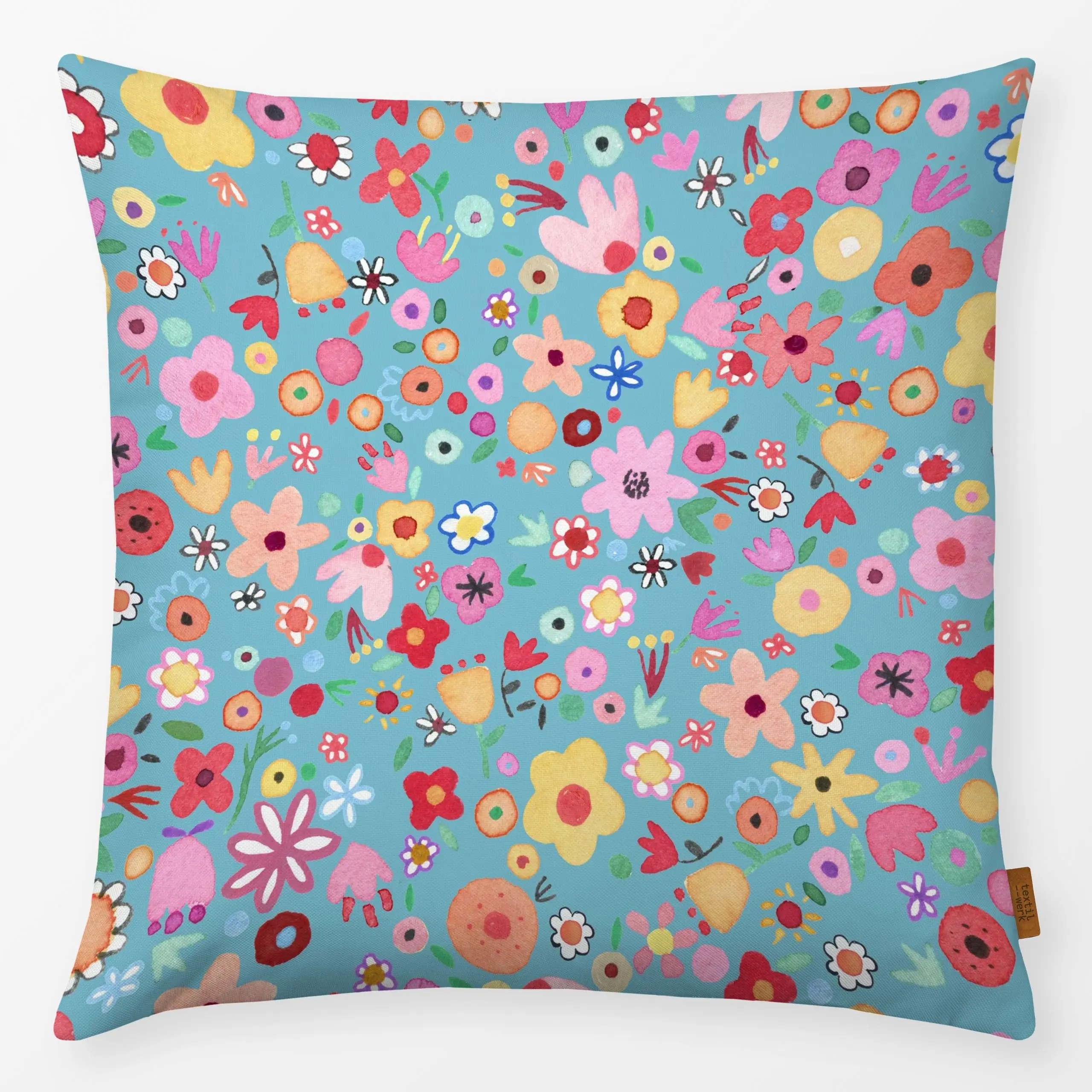 Kissen Ostern Frühling Blumen Blau - Blumen & Florales, Frühling, Sommer - von „Ninola Design "; boho, Blumen, Garten, Somme...
