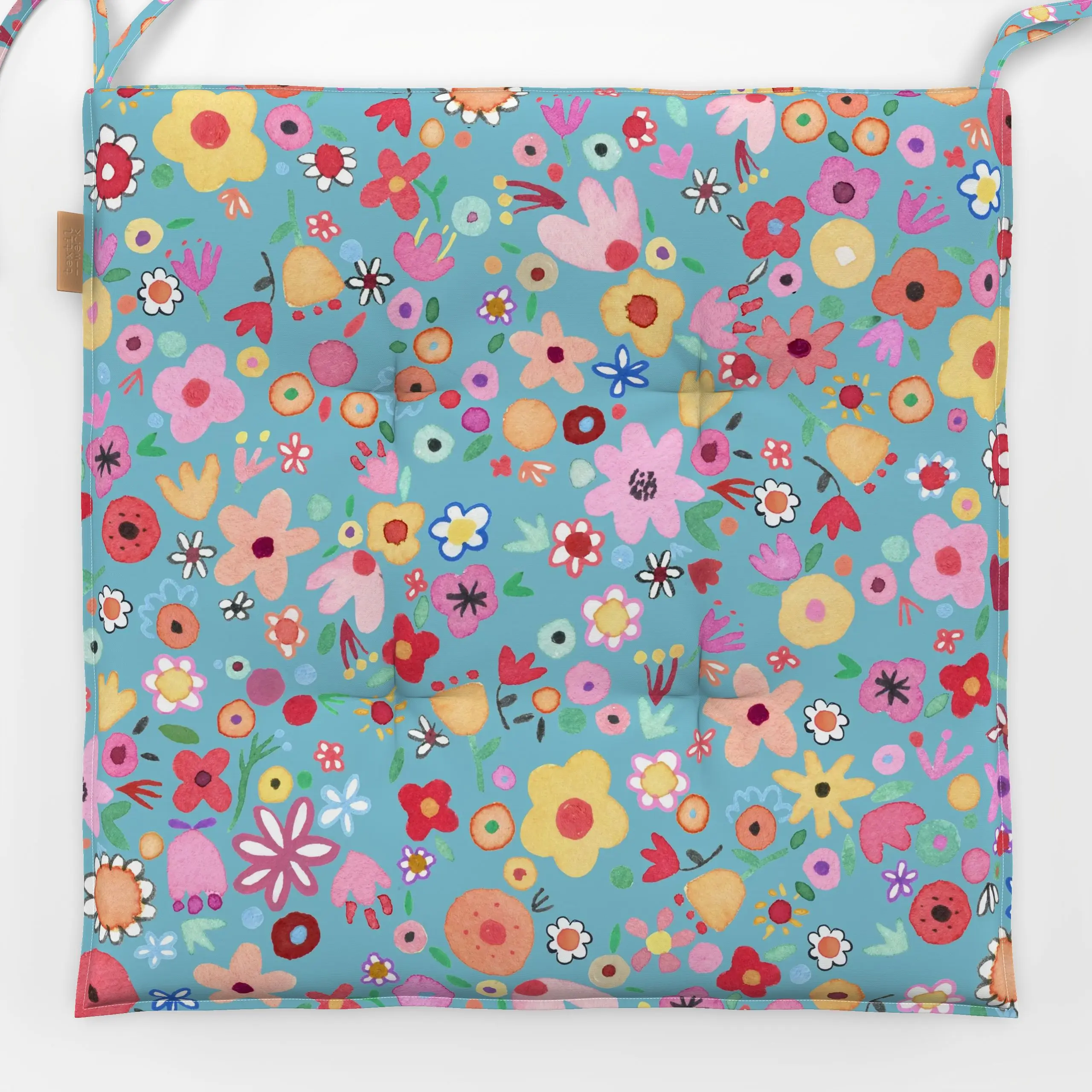 Sitzkissen Ostern Frühling Blumen Blau - Blumen & Florales, Frühling, Sommer - von „Ninola Design "; boho, Blumen, Garten, S...