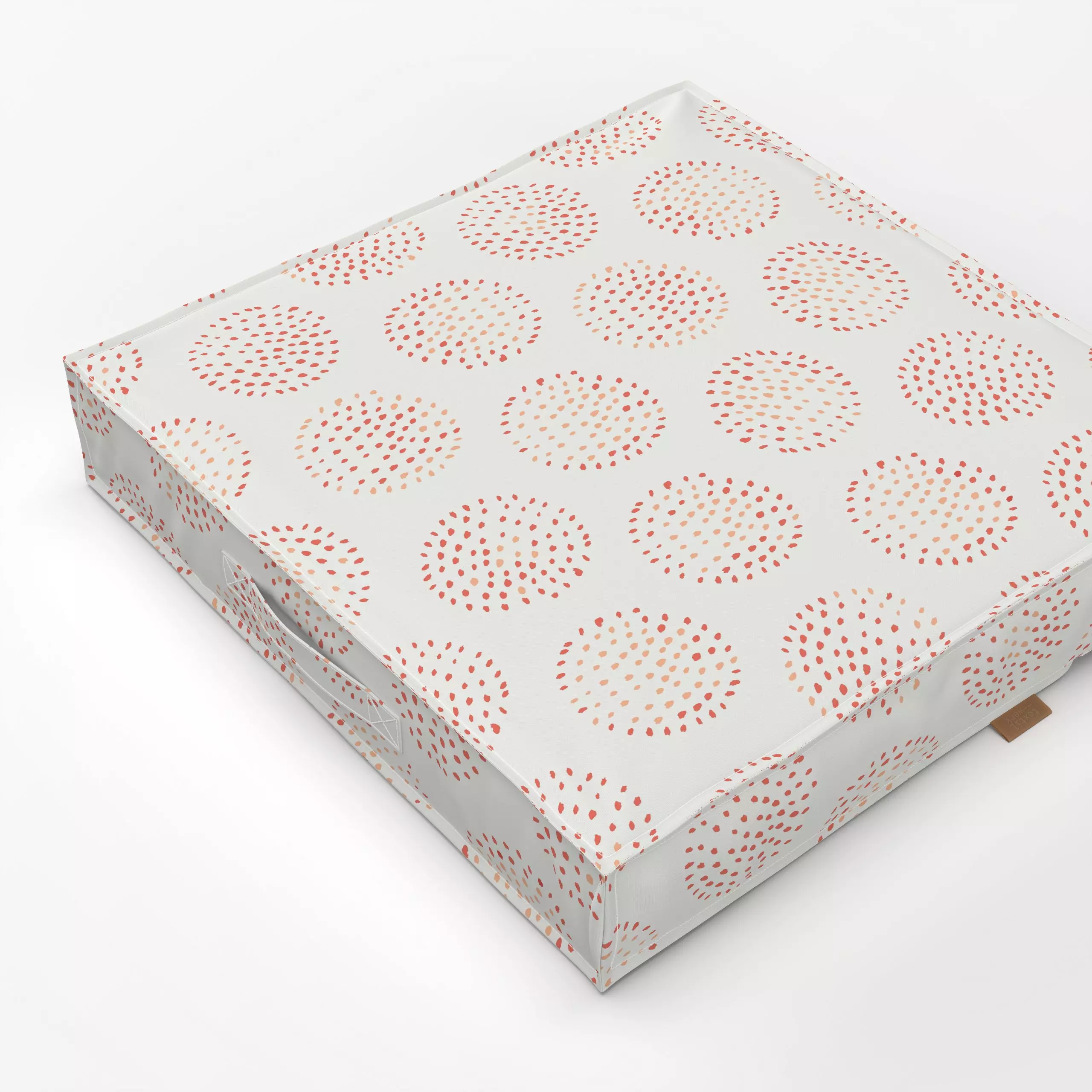 Bodenkissen Erizo de Mar coral - Symbole & Muster - von „Katrin Graff"; Punkte, Meer, Meerestiere, Kreise, maritim, coastal,...