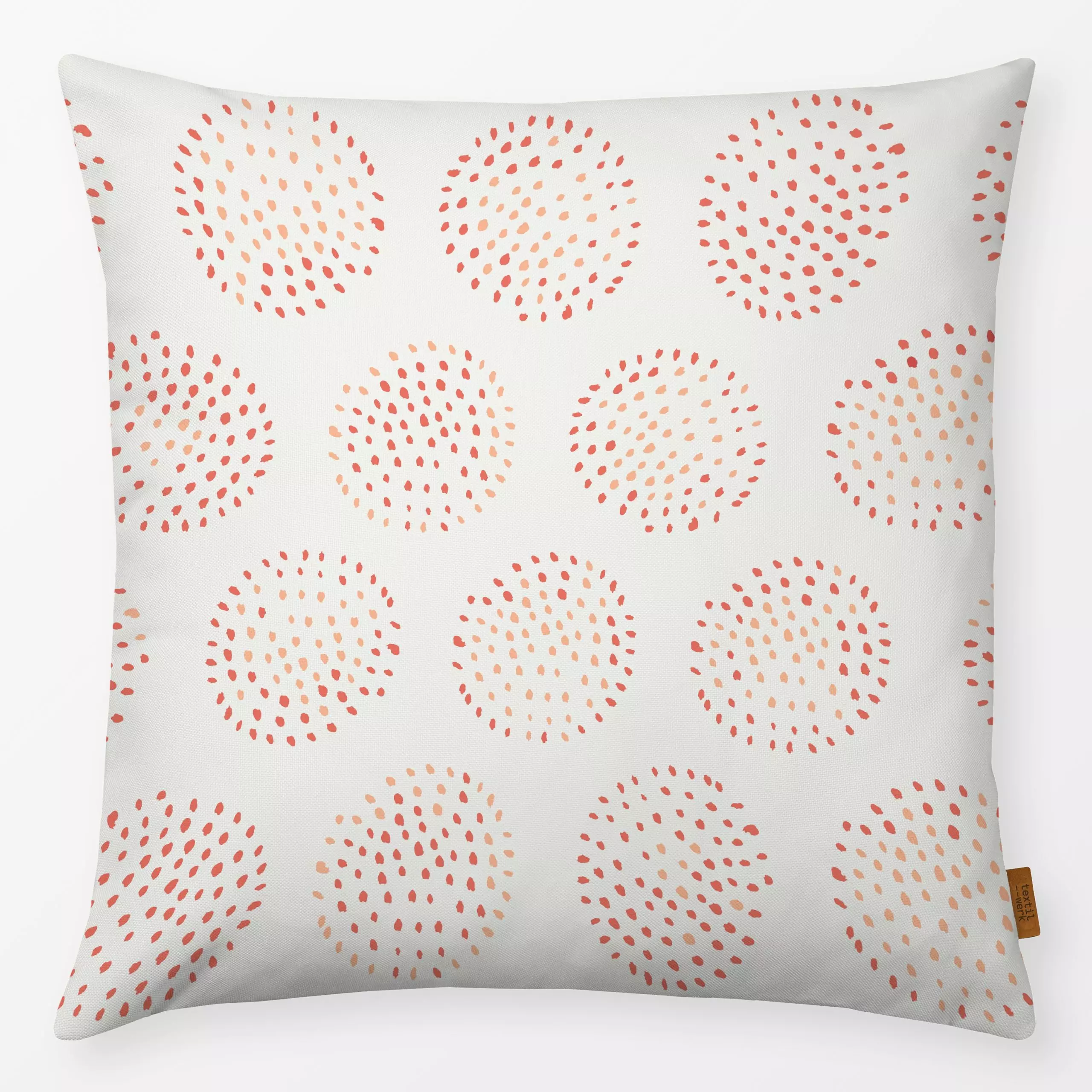 Kissen Erizo de Mar coral - Symbole & Muster - von „Katrin Graff"; Punkte, Meer, Meerestiere, Kreise, maritim, coastal, Summ...