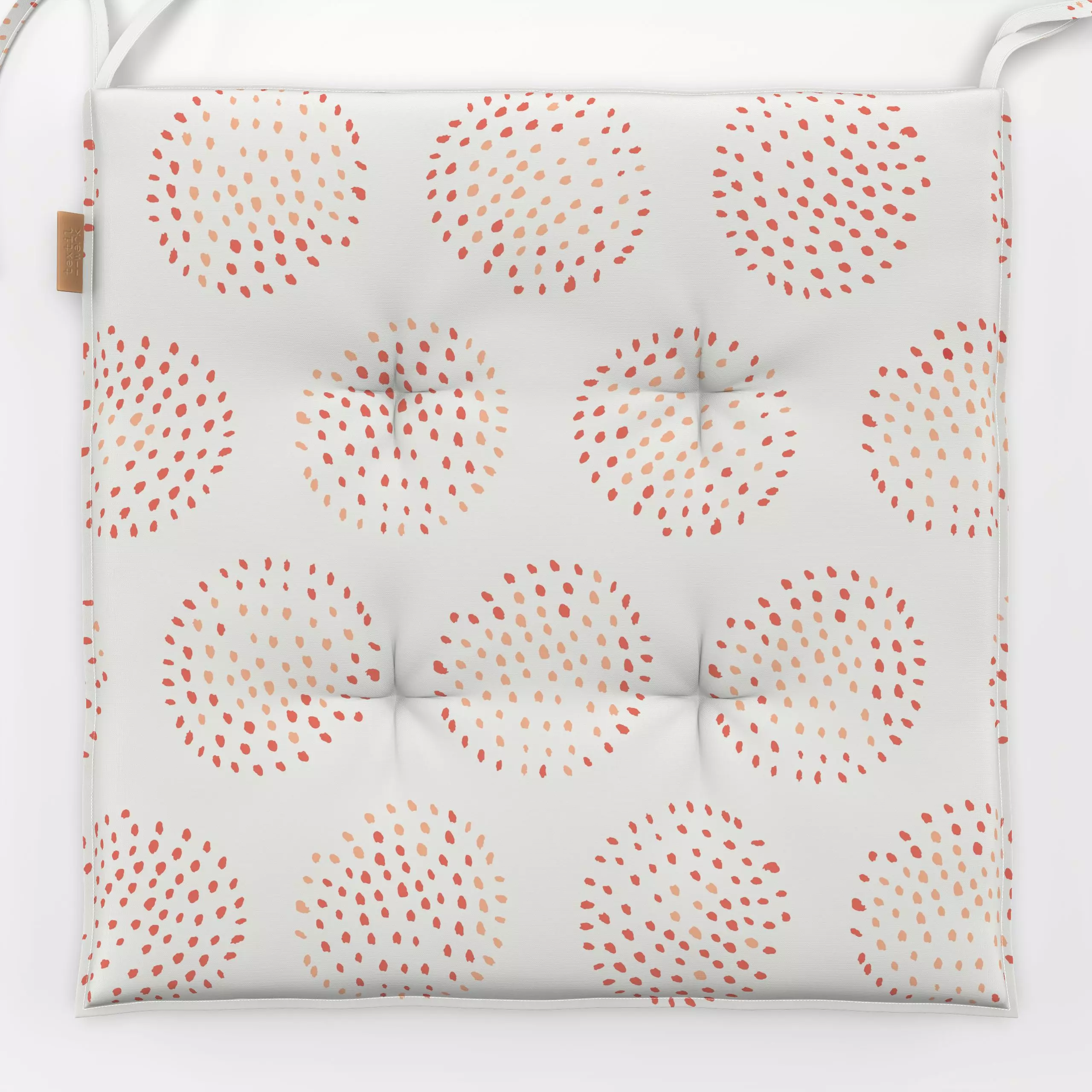 Sitzkissen Erizo de Mar coral - Symbole & Muster - von „Katrin Graff"; Punkte, Meer, Meerestiere, Kreise, maritim, coastal, ...