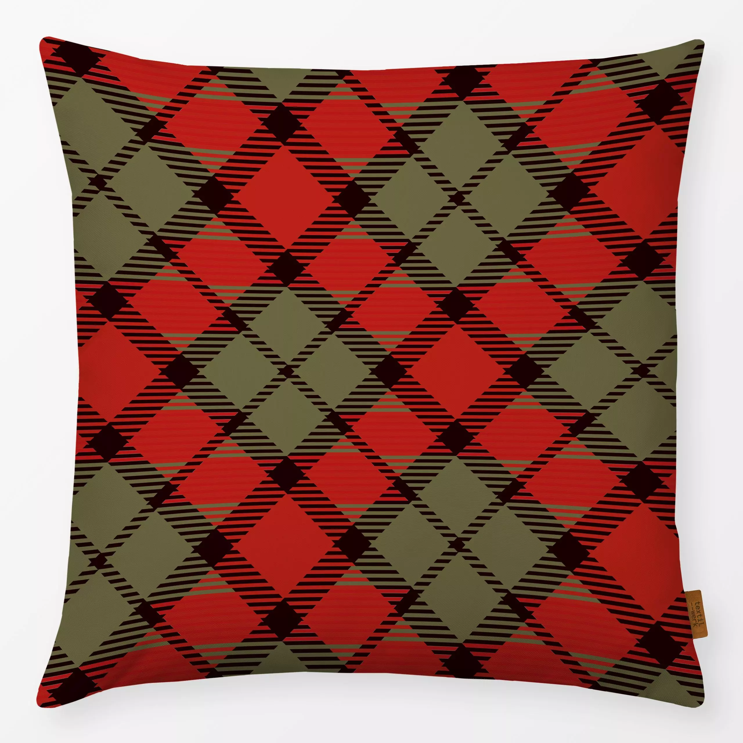 Kissen Herbst Tartan - Herbst, Symbole & Muster, Retro & Vintage - von „Uta Naumann"; boho, vintage, Karo, Herbstdeko, Karos...