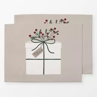 Tischset Geschenk Weihnachten beige