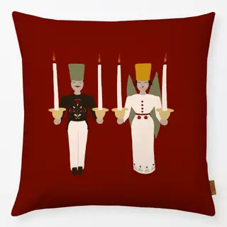 Kissen Engel und Bergmann Rot