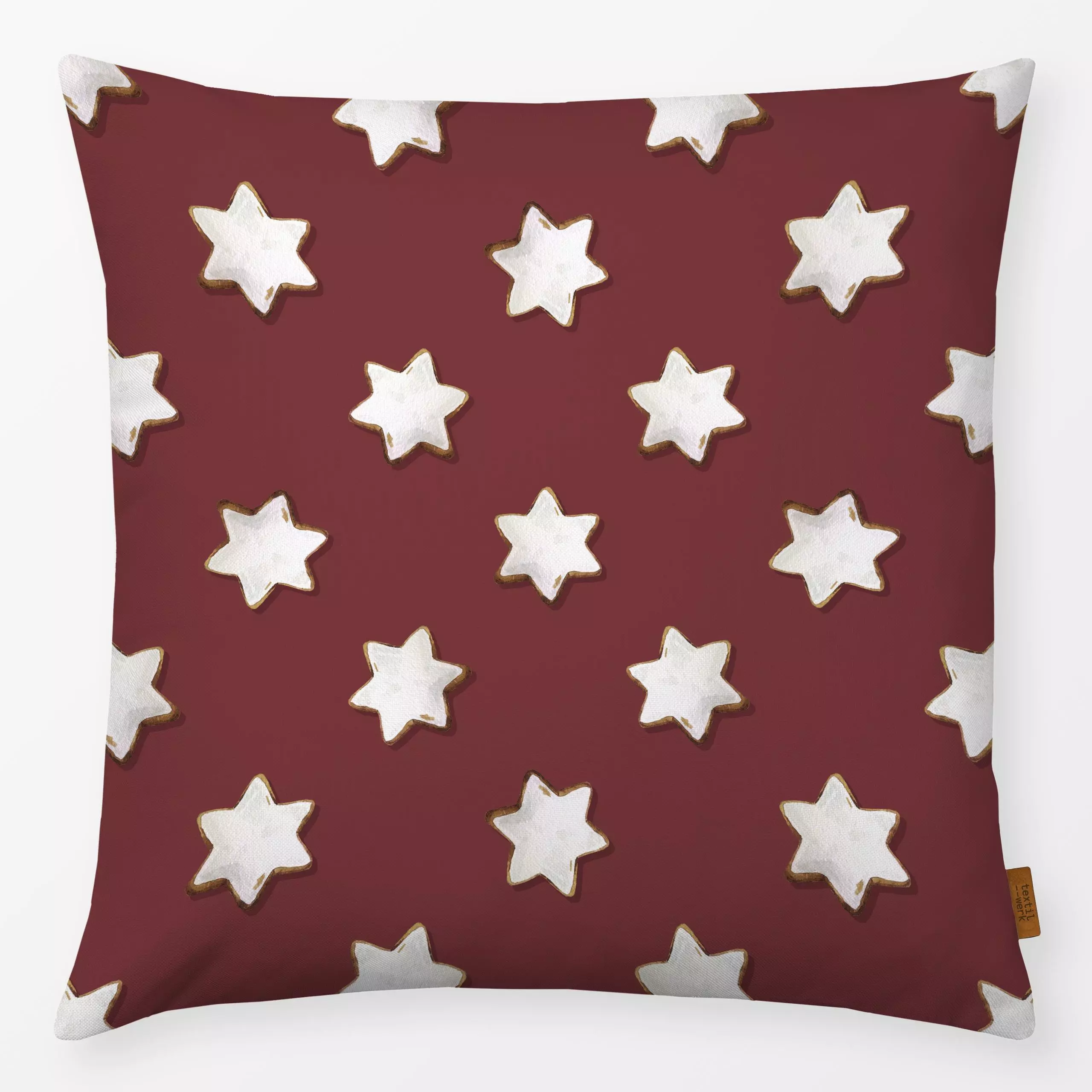 Kissen Zimtsterne Weihnachten rot - Weihnachten, Symbole & Muster, Küche, Essen & Trinken - von „Karen Menzenbach"; Kinder, ...