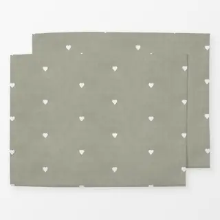 Tischset Kleine Herzen Salbei Shabby