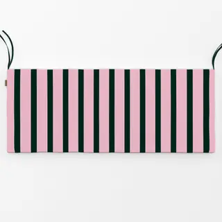 Bankauflage Stripes dark green and pink