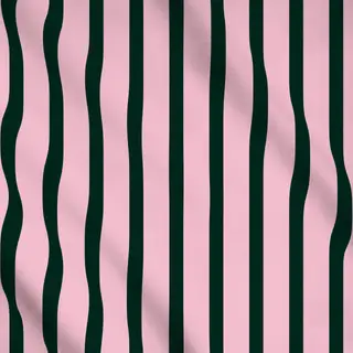 Meterware Stripes dark green and pink