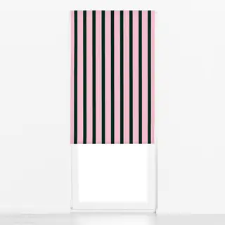 Raffrollo Stripes dark green and pink