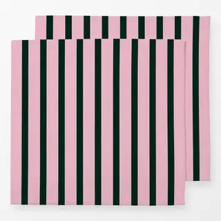 Servietten Stripes dark green and pink