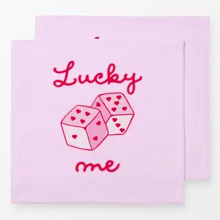 Servietten Lucky Me Würfel Pink