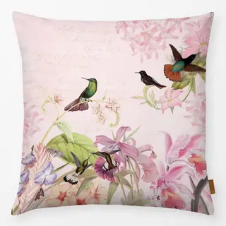 Kissen Vintage Pink Colibri Garten