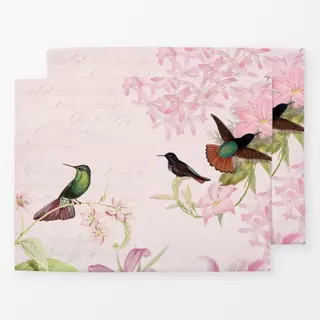 Tischset Vintage Pink Colibri Garten
